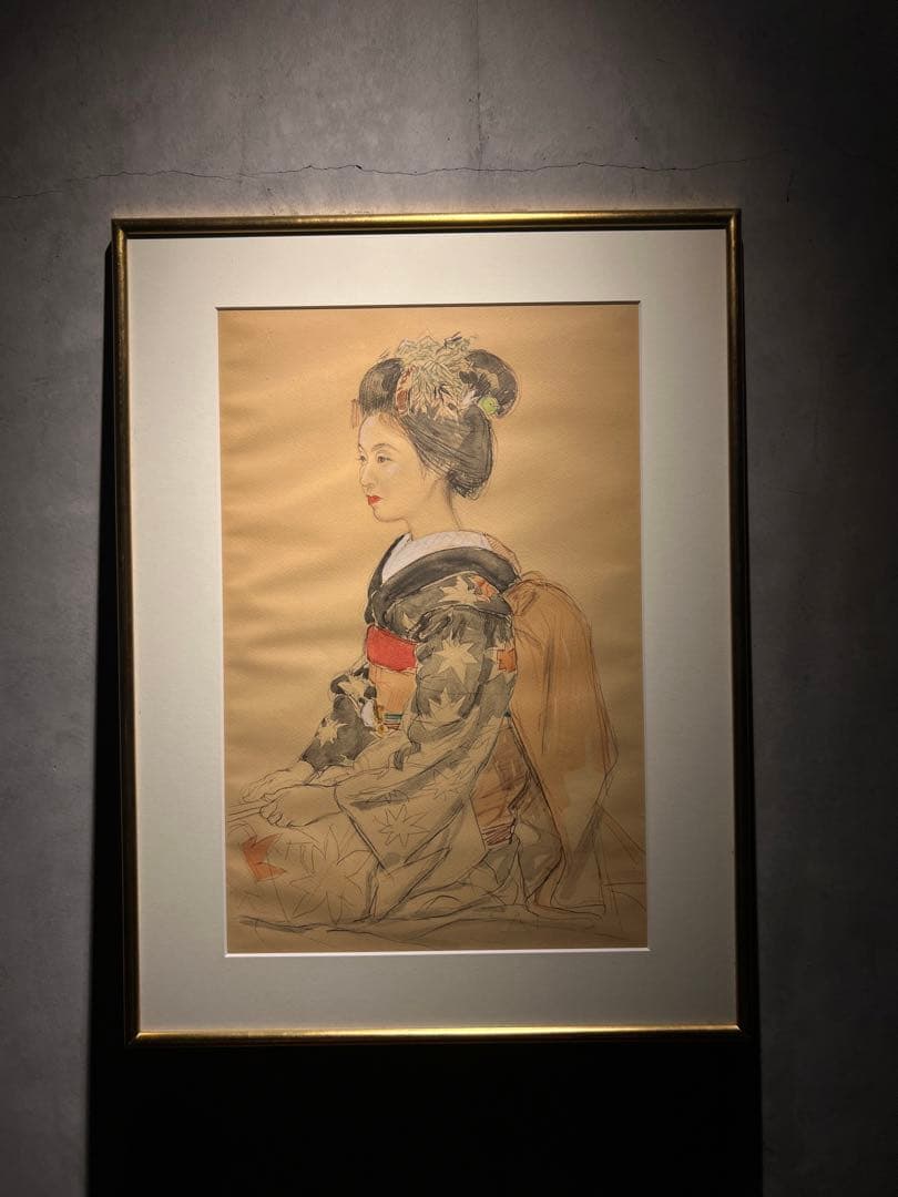 希少　宮本三郎【舞妓】1972 肉質画