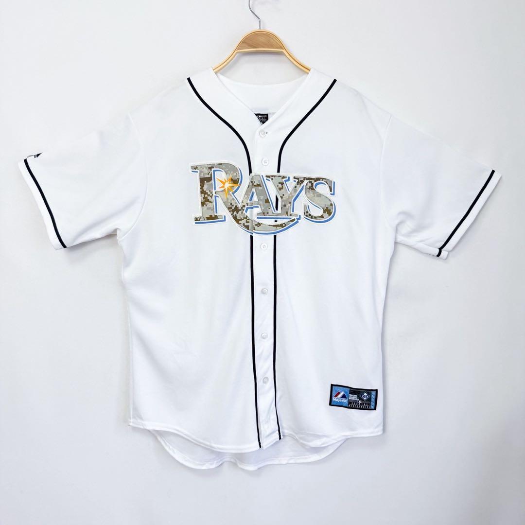 希少 USA製 MLB タンパベイレイズ カモフラ柄 ユニフォーム S102b