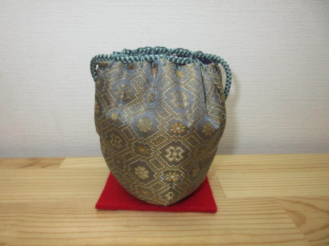 送料込【逢絢亭・新品】茶道具 仕覆 四滴茶入仕覆 正絹 蜀江錦 日本製