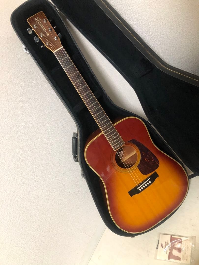 縦ロゴ　Morris MD-510 サンバースト　ケース付　アコギ　モーリス