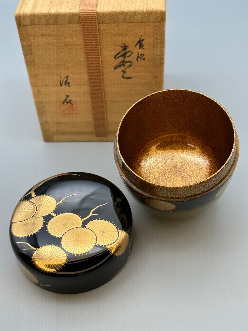 茶道具棗　川谷内正廣　唐松蒔絵