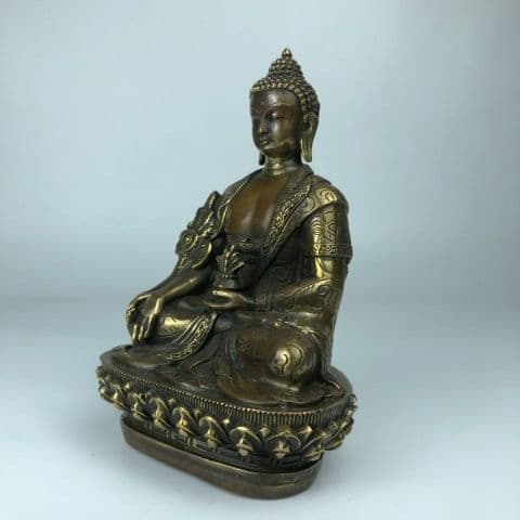 仏教美術 中国 仏像 蓮華薬師仏像 銅製 銅器