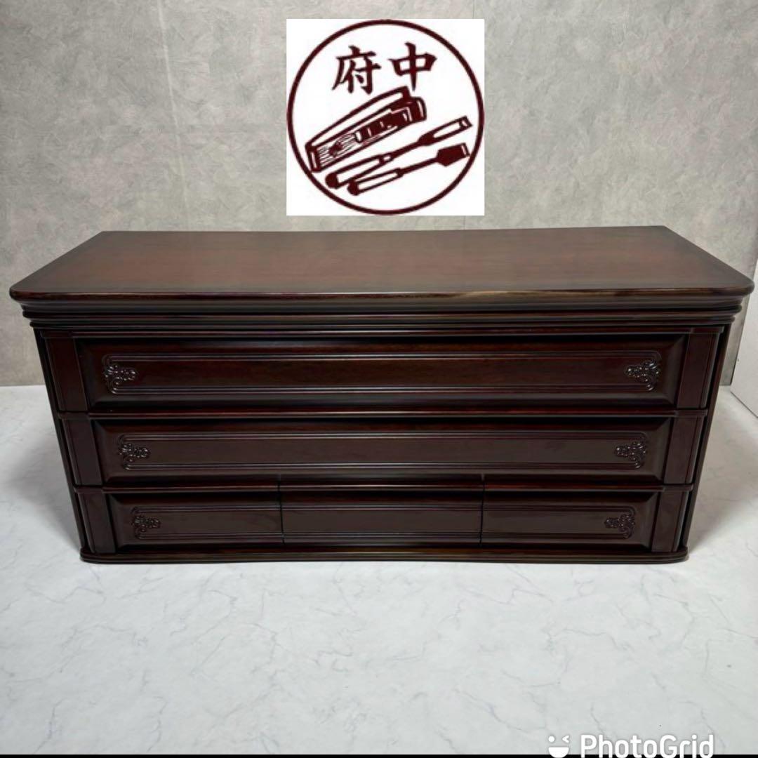 【高級桐タンス】府中家具上段 箪笥 時代家具 アンティーク レトロ 着物 装飾