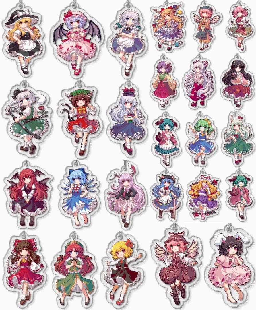 東方プロジェクト アクリルキーホルダー 26個 博麗霊夢 霧雨魔理沙 ルーミア