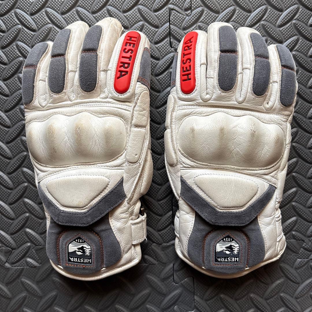 【定価27500】HESTRA スキーグローブ 054 ホワイト/フレイムレッド