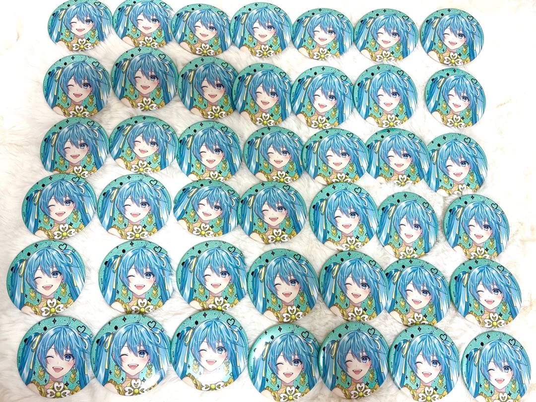楽天コレクション 鏡音リン レン Ｅ賞 グリッター缶バッジ 初音ミク42点