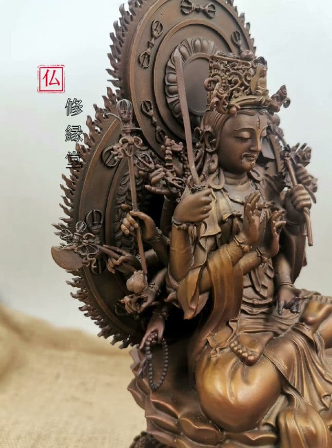 【修縁堂】密教法具 真言宗 辟邪 開運 準提仏母菩薩 置物 工芸品