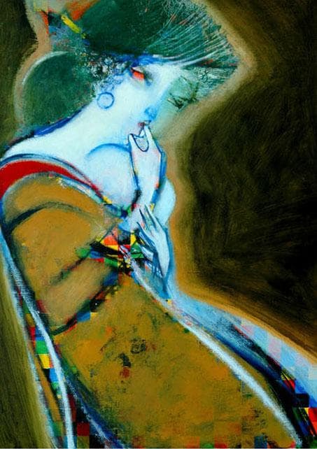 油絵 菅家令子 絵 絵画 インテリア F4-080514 人物 女性像
