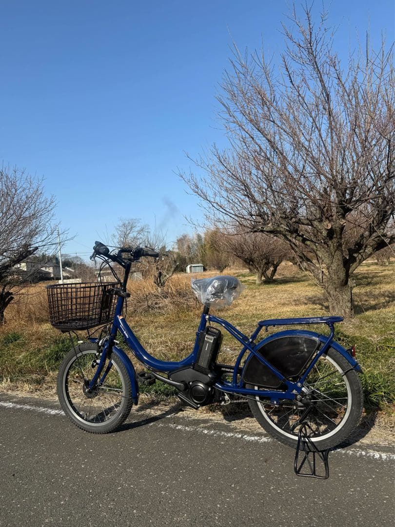 青色 電動アシスト自転車 シティタイプ