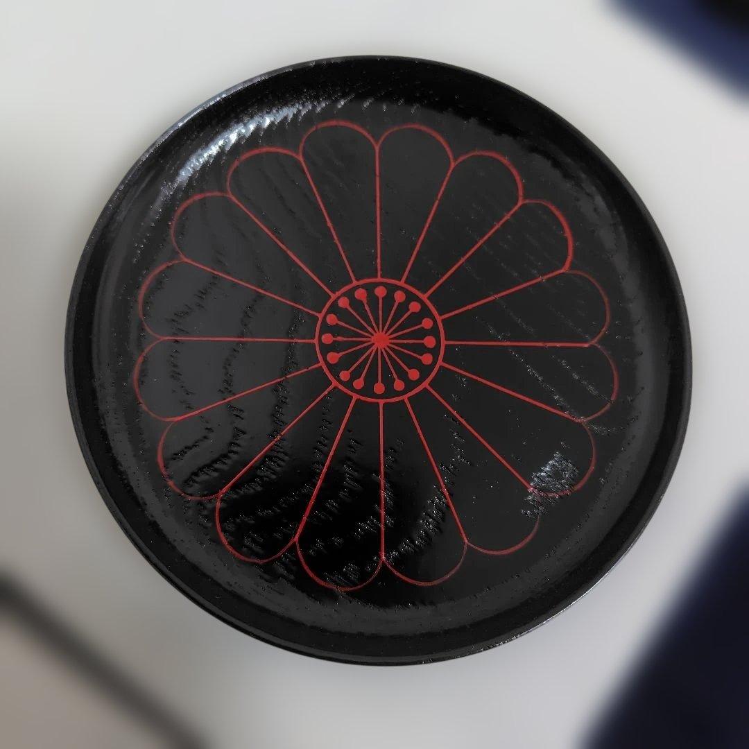 新品✾平安象彦②大原菊 銘々皿 黒 5枚 漆塗り 5客 桐箱