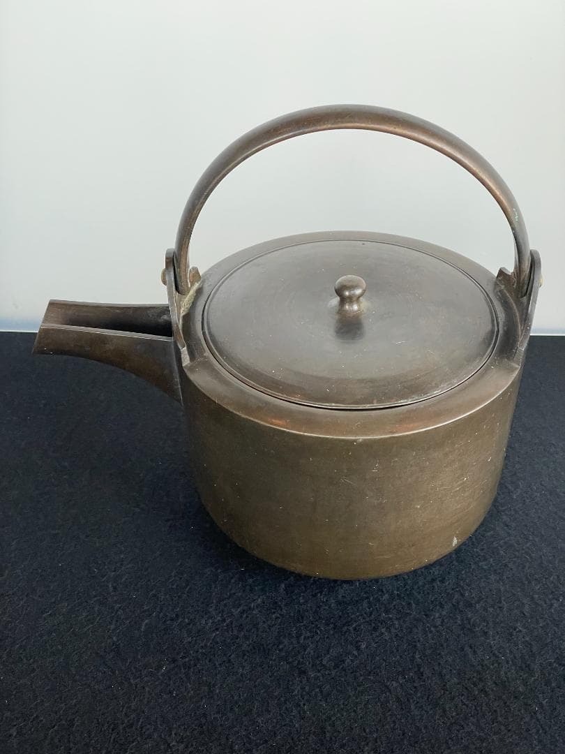 銚子 やかん 薬缶 薬罐 湯沸 急須 銅瓶 茶器 酒器 骨董 銅製 一対 共箱B
