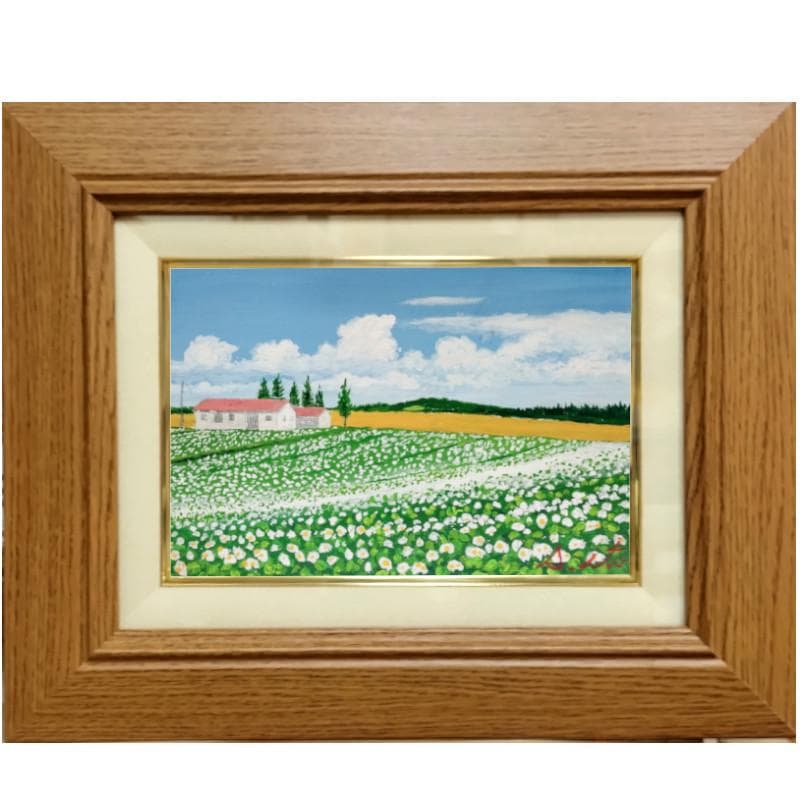 ☆伊藤正一☆「ジャガイモの花と麦畑」アクリル画　サイズSM　新品！
