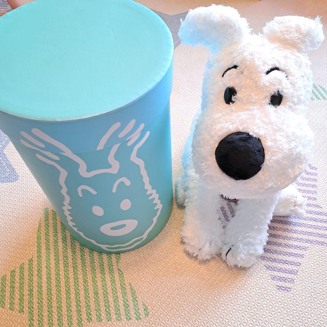 タンタンの冒険　スノーウィ　犬　ぬいぐるみ　TINTIN 白い　箱付き　筒