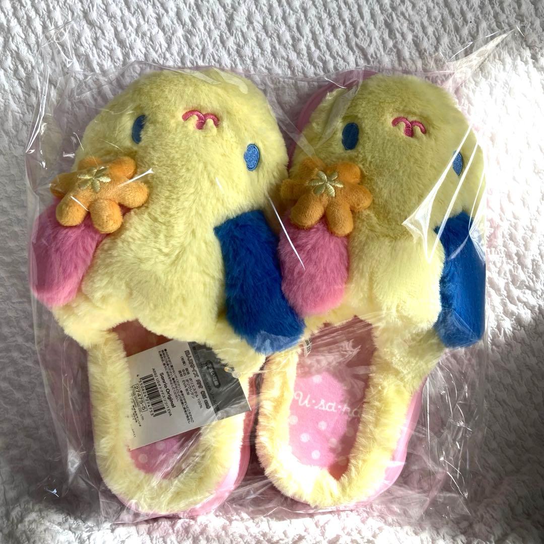 ウサハナ　フェイススリッパ　2wayブランケット　セット　サンダル　サンリオ