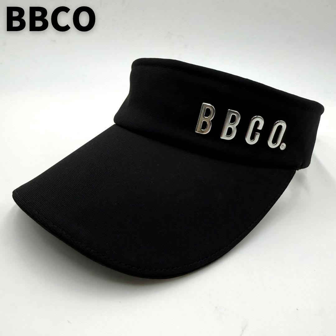 BBCO シルバーメタルプリント ゴルフサンバイザー ブラック 日本製