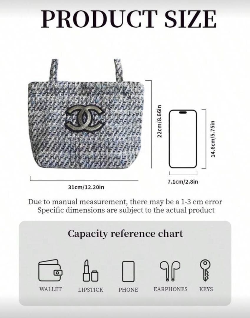 m*1様 CHANEL シャネルノベルティ　トートバッグ　ハンドバッグ　ブルーラ