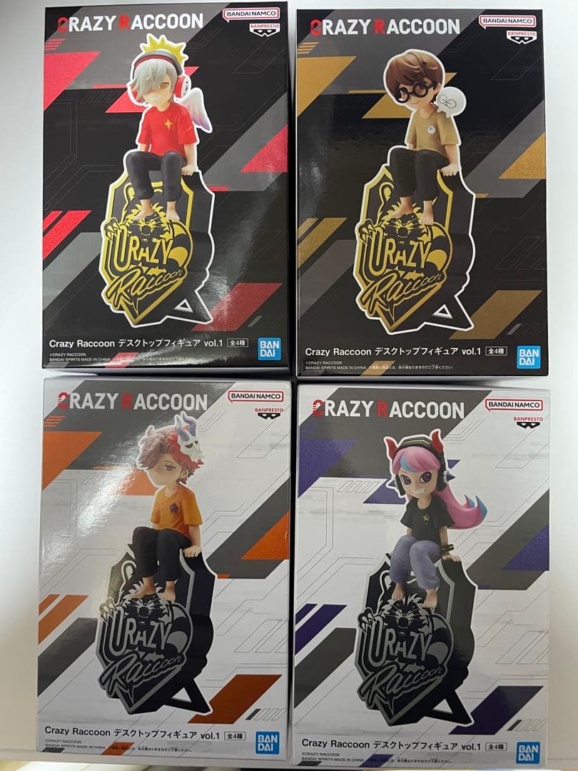 Crazy Raccoon デスクトップフィギュア 4体セット