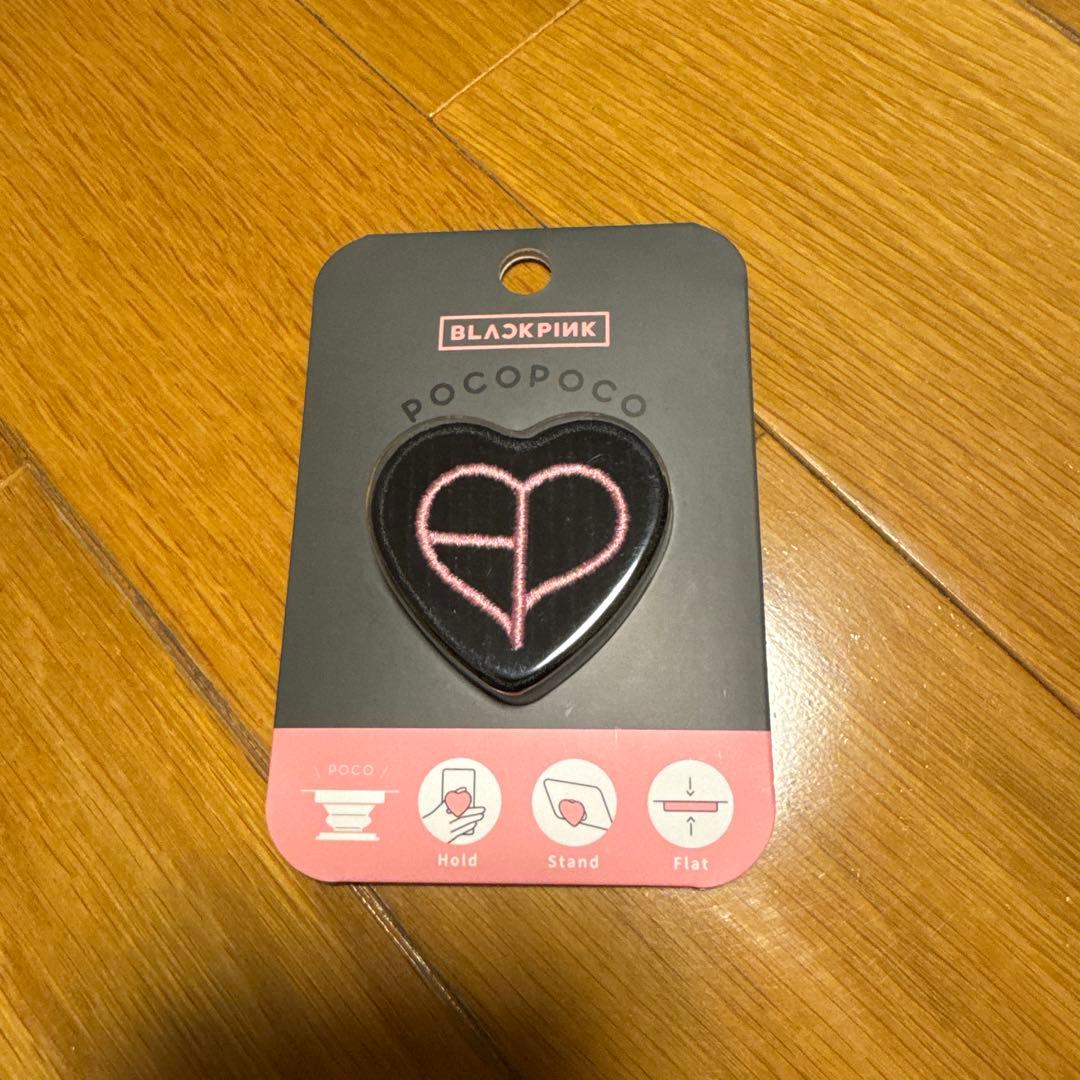 ブラックピンク　スマホグリップ