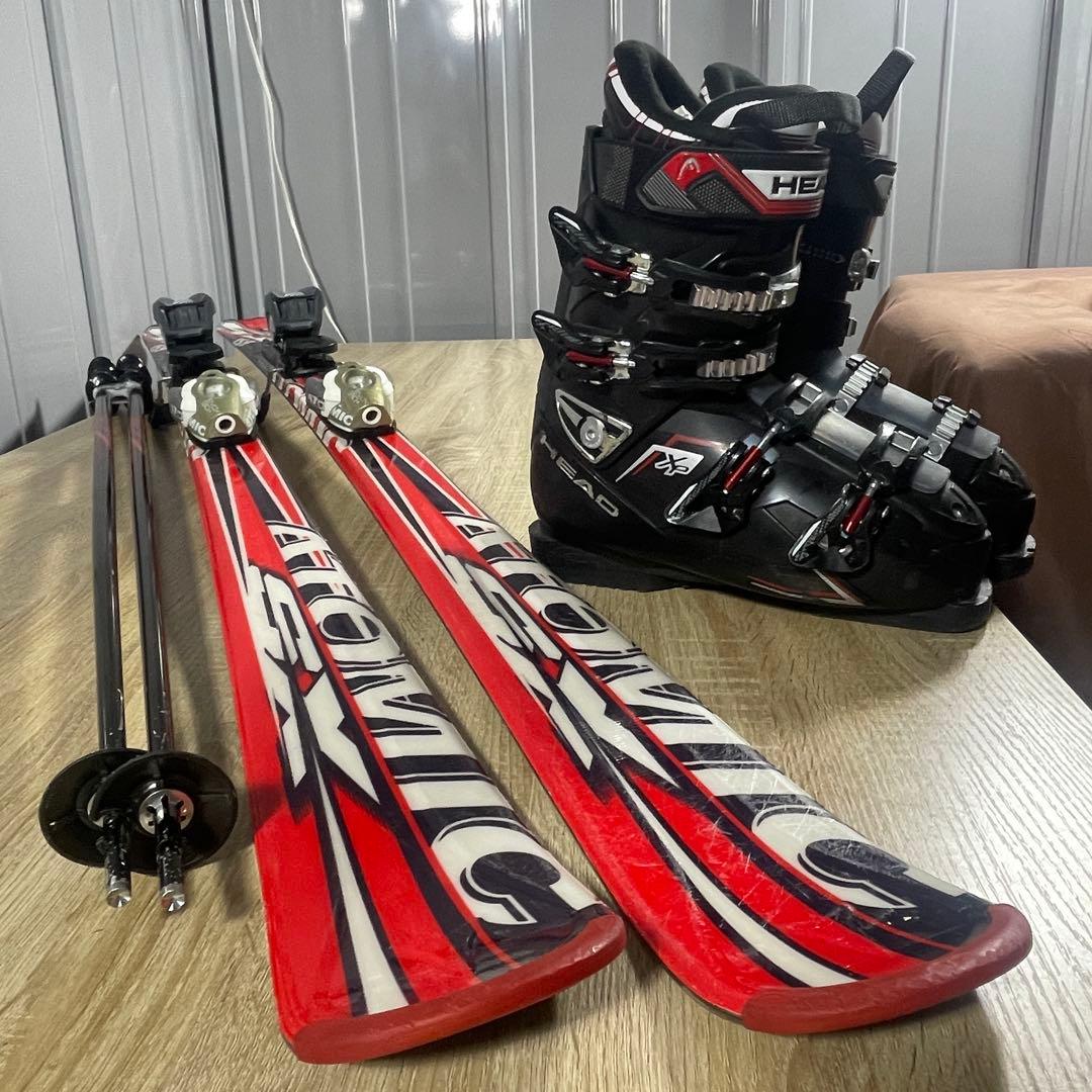 ATOMIC159cmHEAD26/26.5cmストック115cmスキーセット