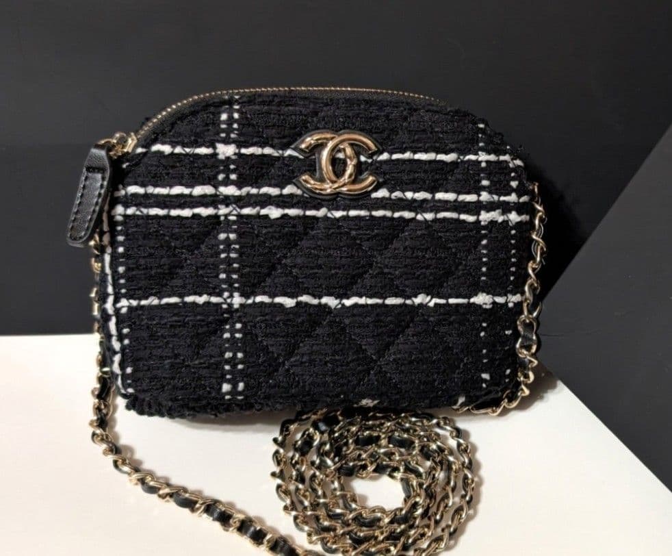 CHANEL ツイード チェーンショルダーバッグ