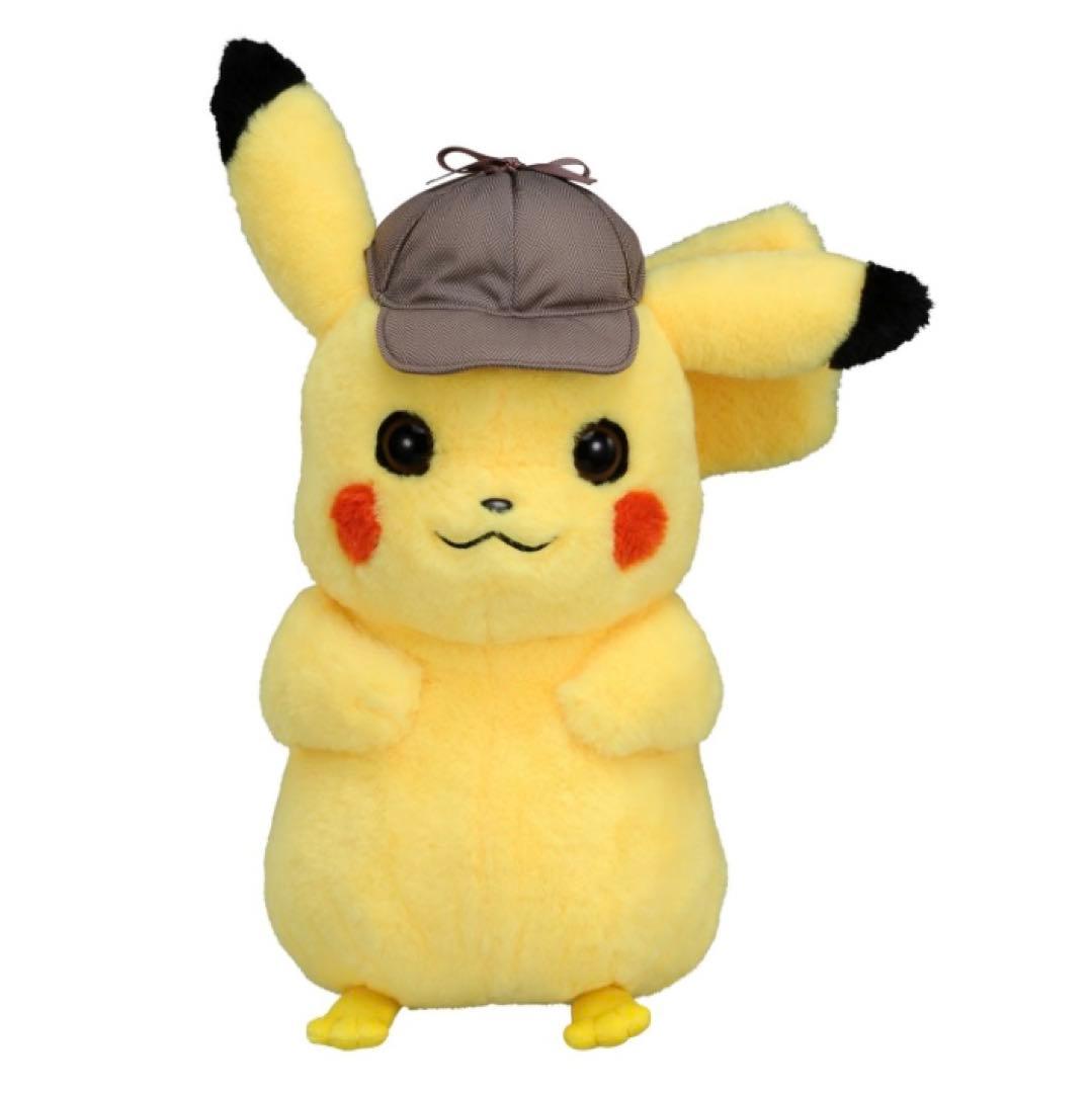 【美品】ポケモンぬいぐるみ1/1名探偵ピカチュウ、帽子セット