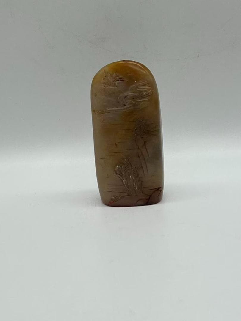 清時代 寿山石印 彭城徐州古山水文印 印文【彭城】 篆刻印鑑 (F-235)