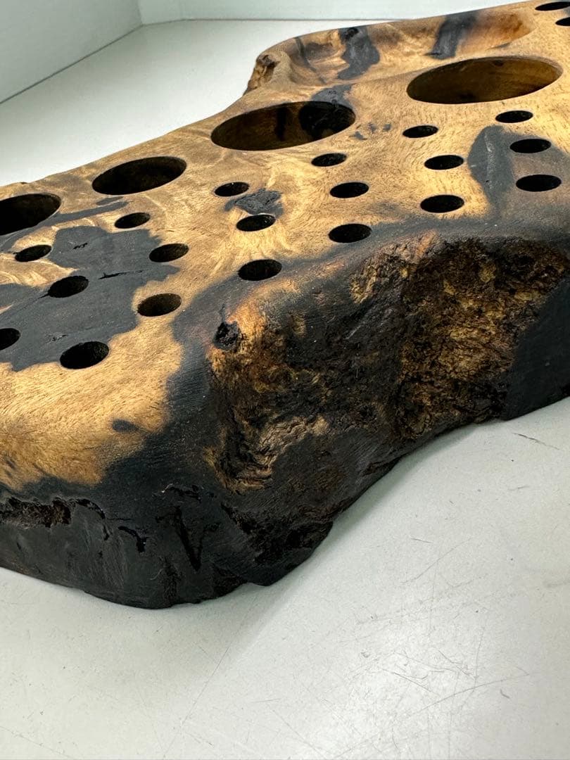 特大黒柿のフライタイイング用ツールスタンド