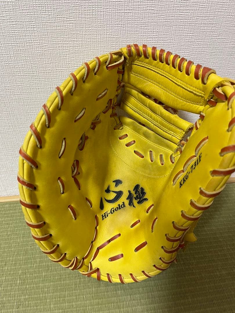 ラスト値下げ　ほぼ新品ハイゴールド軟式ファーストミット左投げKKG-731F心極