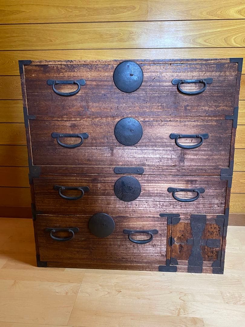 時代箪笥　アンティーク　和箪笥　丸金具　桐箪笥　江戸〜大正　古家具　骨董