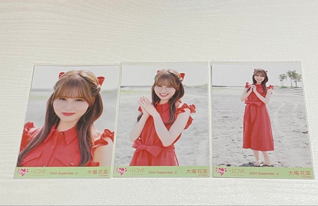 イコラブ　大場花菜　海とレモンティー　赤衣装生写真　コンプ