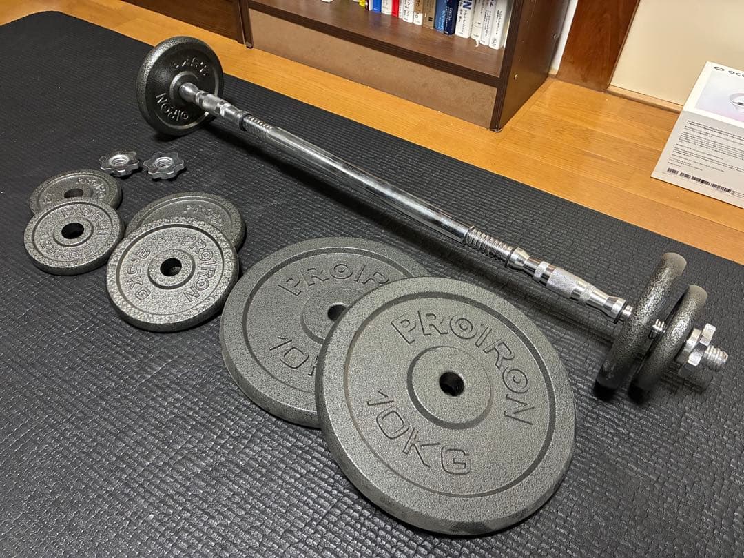 PROIRON 可変式ダンベル バーベル兼用 セット プレート計40kg相当