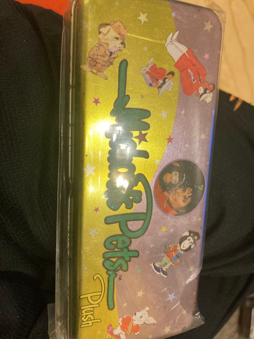 マイケルジャクソン&バブルス　缶ペンケース　1987年ライブでゲット。