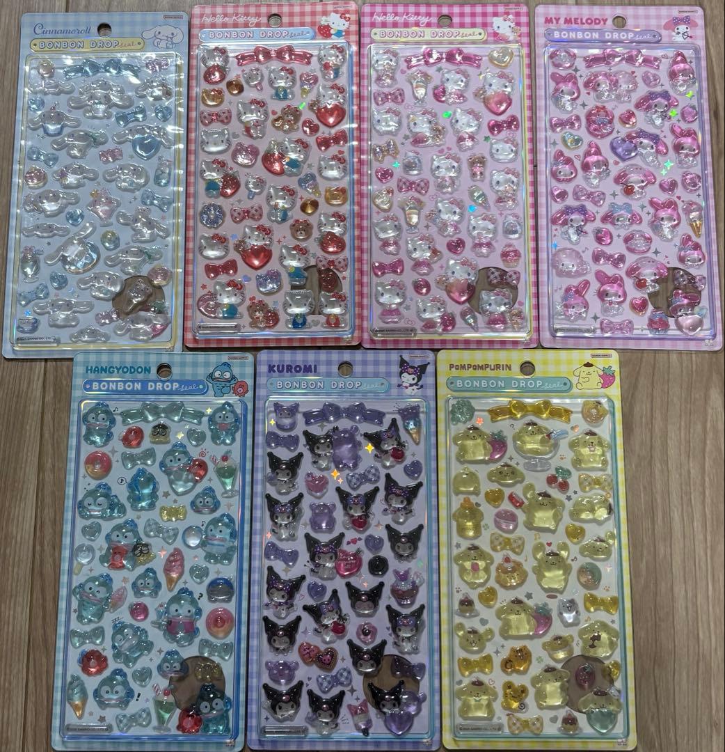 【国内正規品】第二弾　サンリオ ボンボンドロップシール 7種類セット♡即日発送