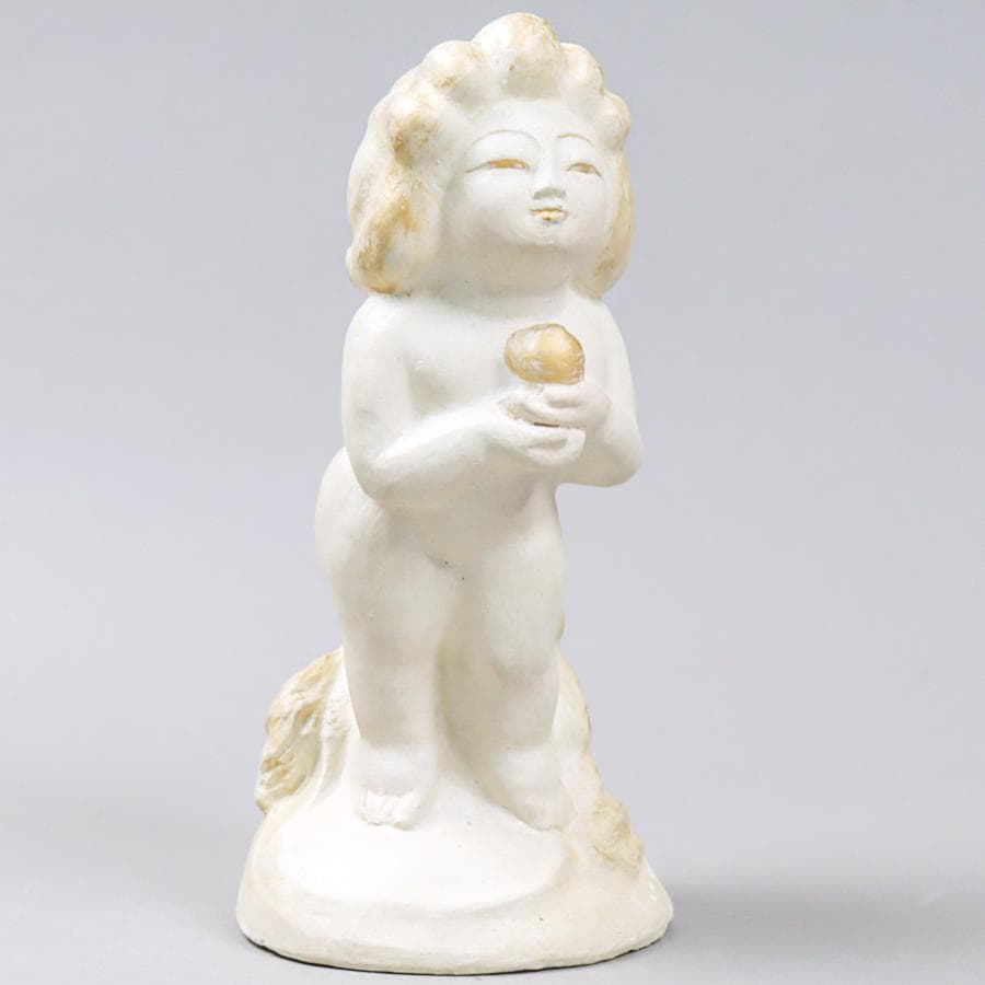 テラコッタ彫刻 大内青圃作 龍女献珠 置物 共箱