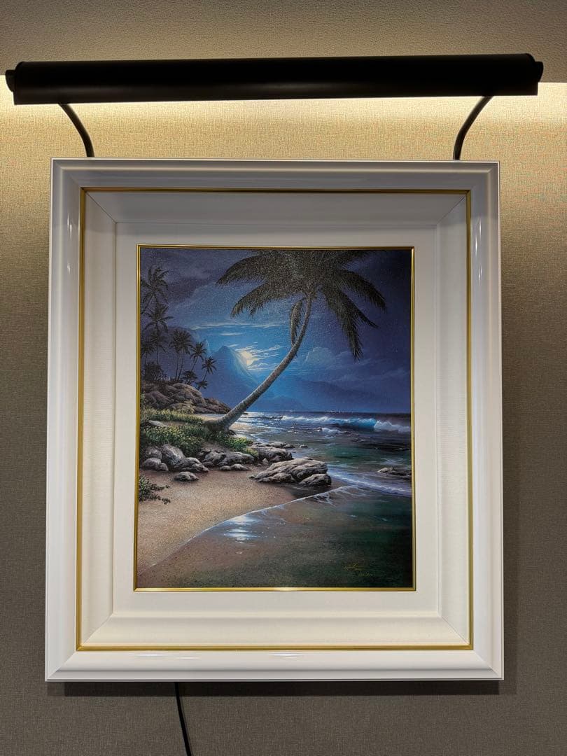 海と月夜の風景画　アールグラージュ