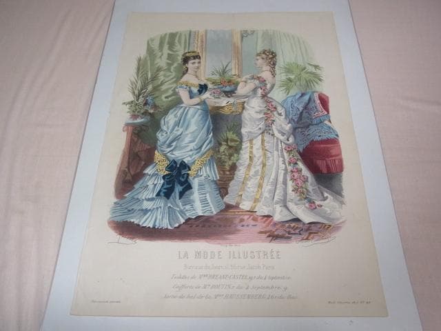 1875年銅版画◆フランス ファッション誌『ラ・モード・イリュストレ』No.48