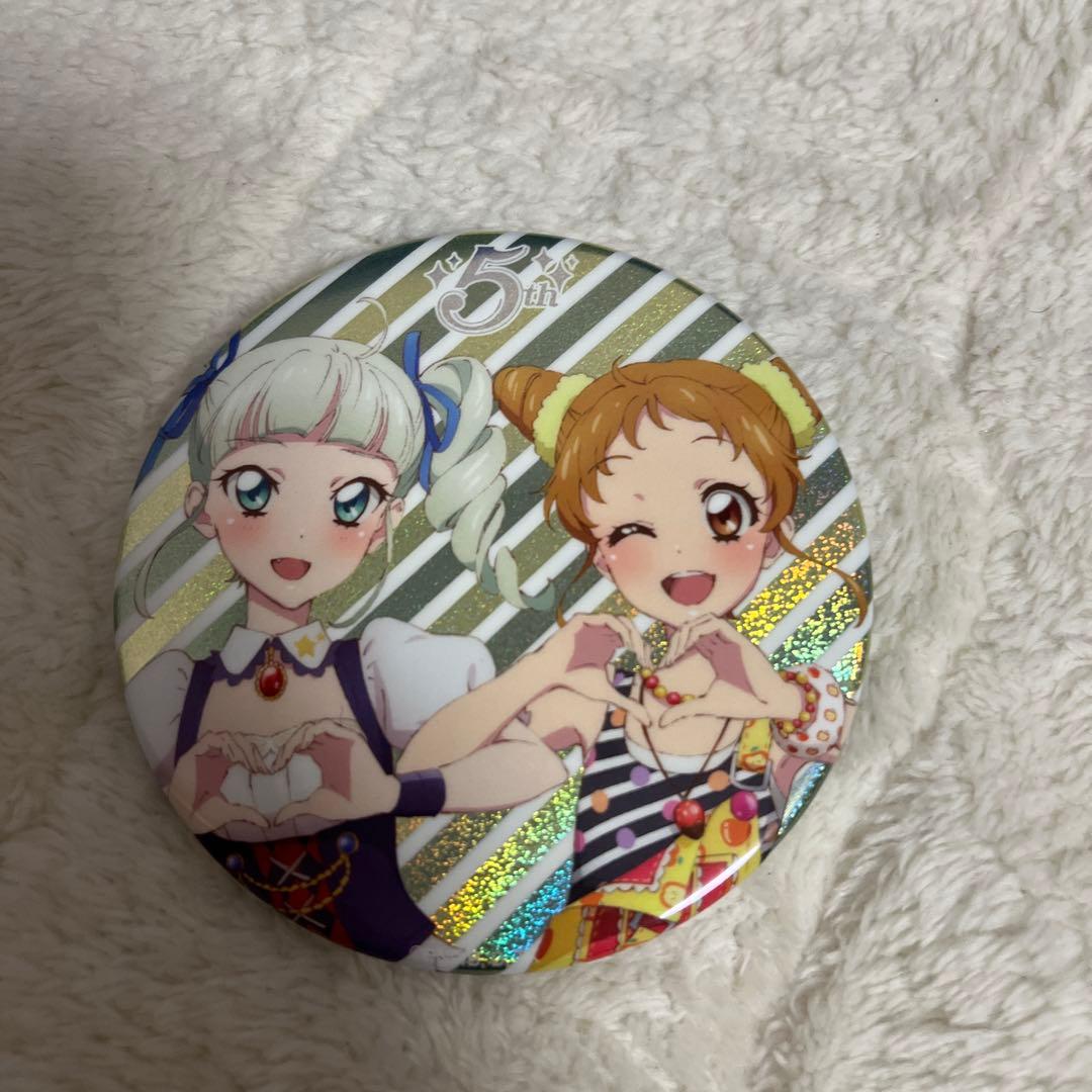 アイカツ　5thフェス　グリッター缶バッジ　藤堂ユリカ　有栖川おとめ