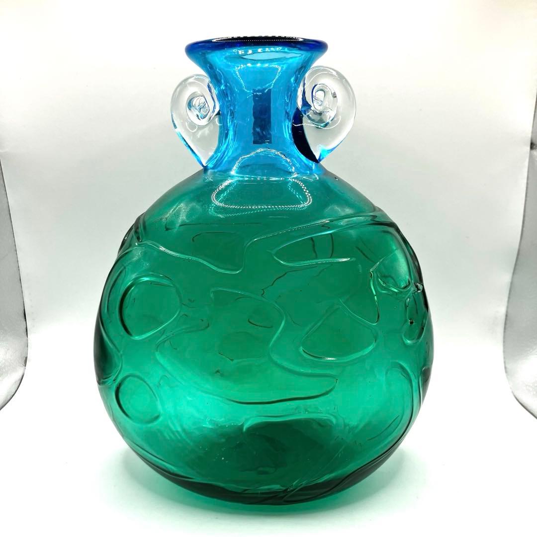 津軽びいどろ　花瓶　ガラス工芸品　美術品
