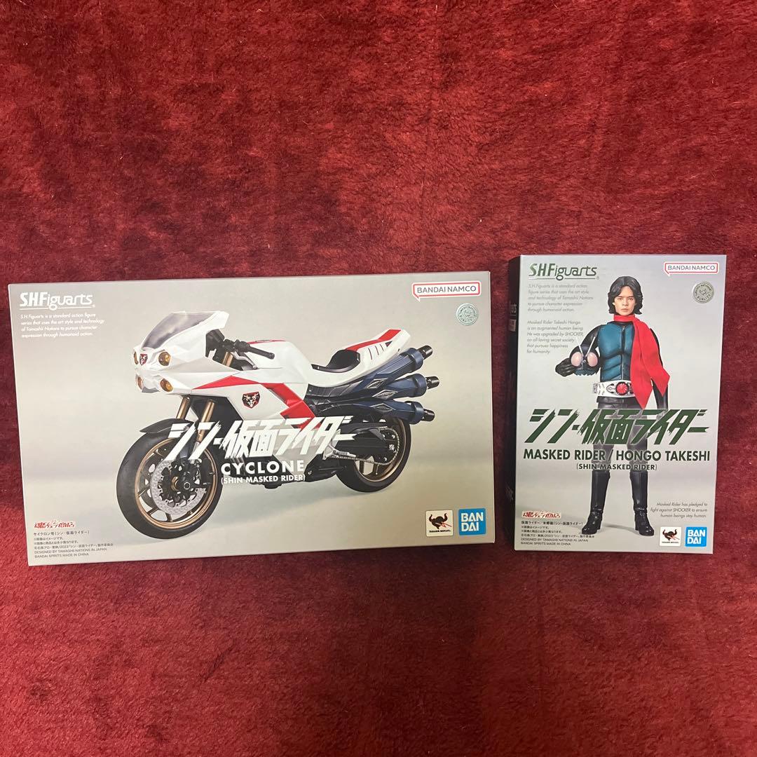 SHフィギュアアーツ　シン、仮面ライダー本郷&サイクロン号