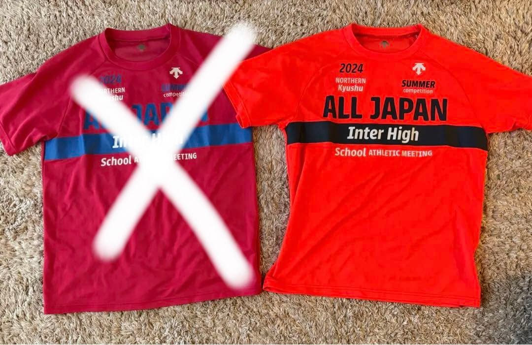 陸上記念Tシャツ 2024 福岡インターハイ ピンク・オレンジ 2枚　Mサイズ