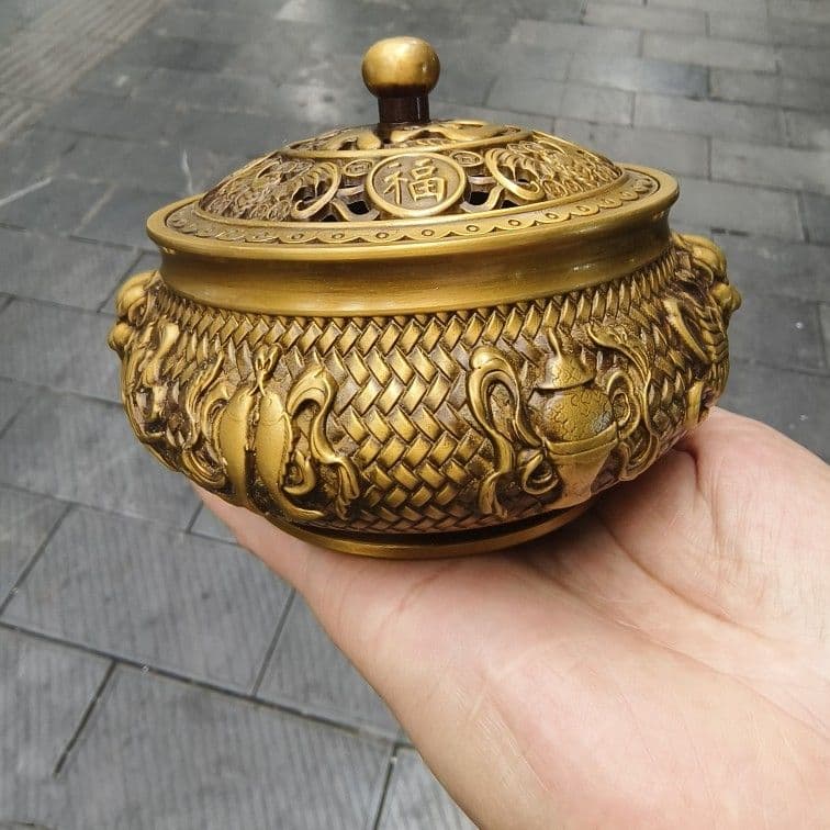 獅頭炉 五福臨門香炉 装飾品 工芸品 美術品 置物
