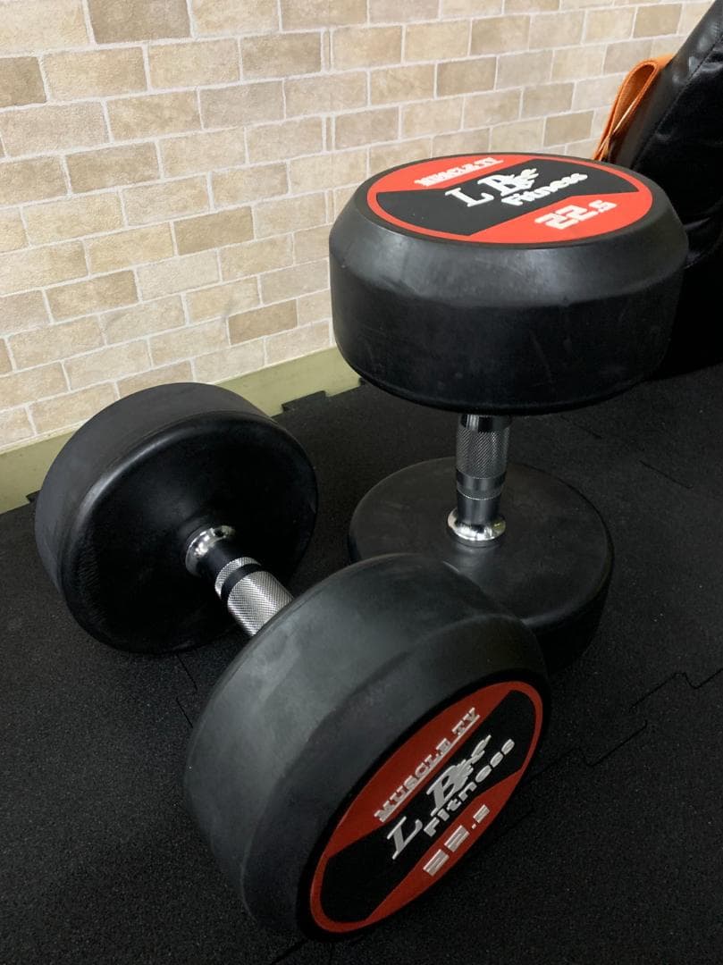 在庫処分特価！LBGYMオリジナル ラバーダンベル 22.5kg × 2個セット