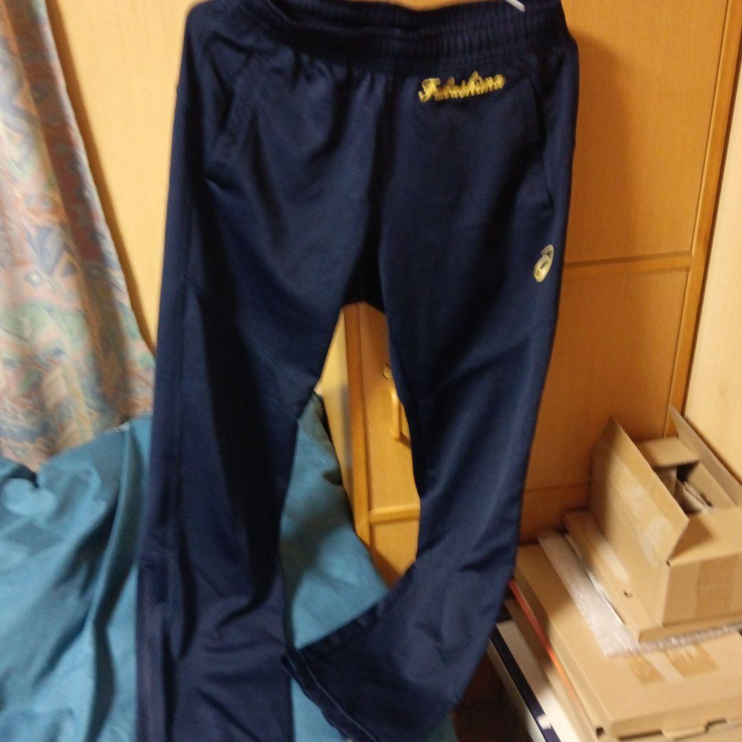アシックス千葉中央学院 セットアップ ジャージ ＆ロングパンツネイビー Lサイズ