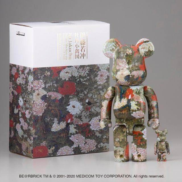 BE@RBRICK 伊藤若冲 いとうじゃくちゅう 牡丹小禽図 ぼたんしょうきんず