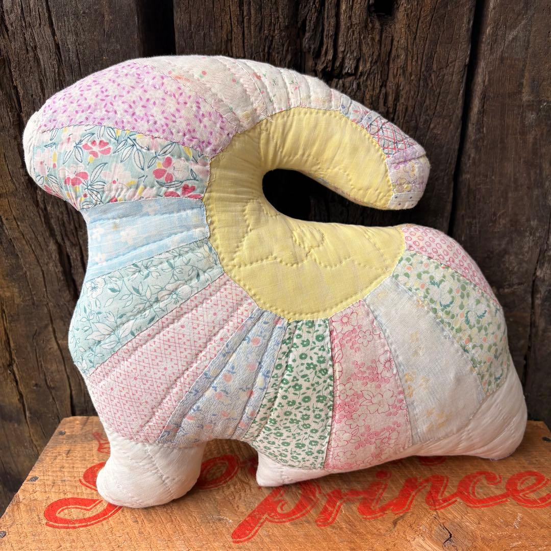 【USA vintage】パッチワーク ピロー ぬいぐるみ フィードサック