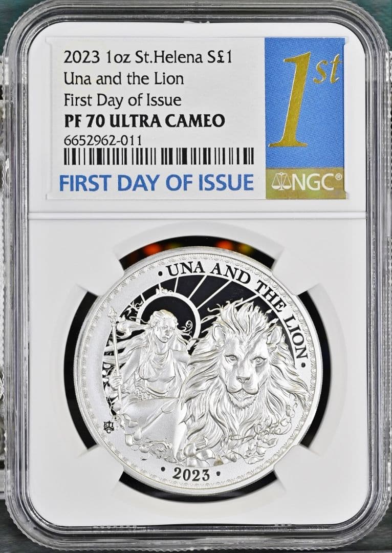 2023年 セントヘレナ ウナとライオン 1オンス銀貨 NGC PF70 FDI