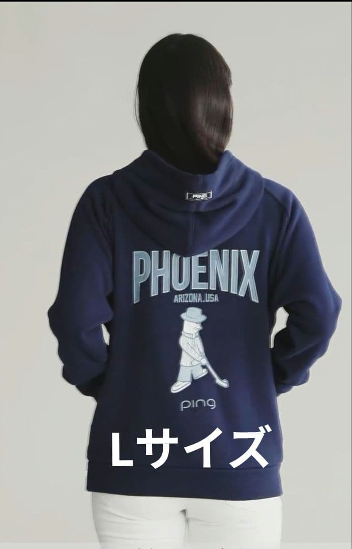 【タグ付き】PING ピン レディース 裏起毛スウェットパーカー L ネイビー