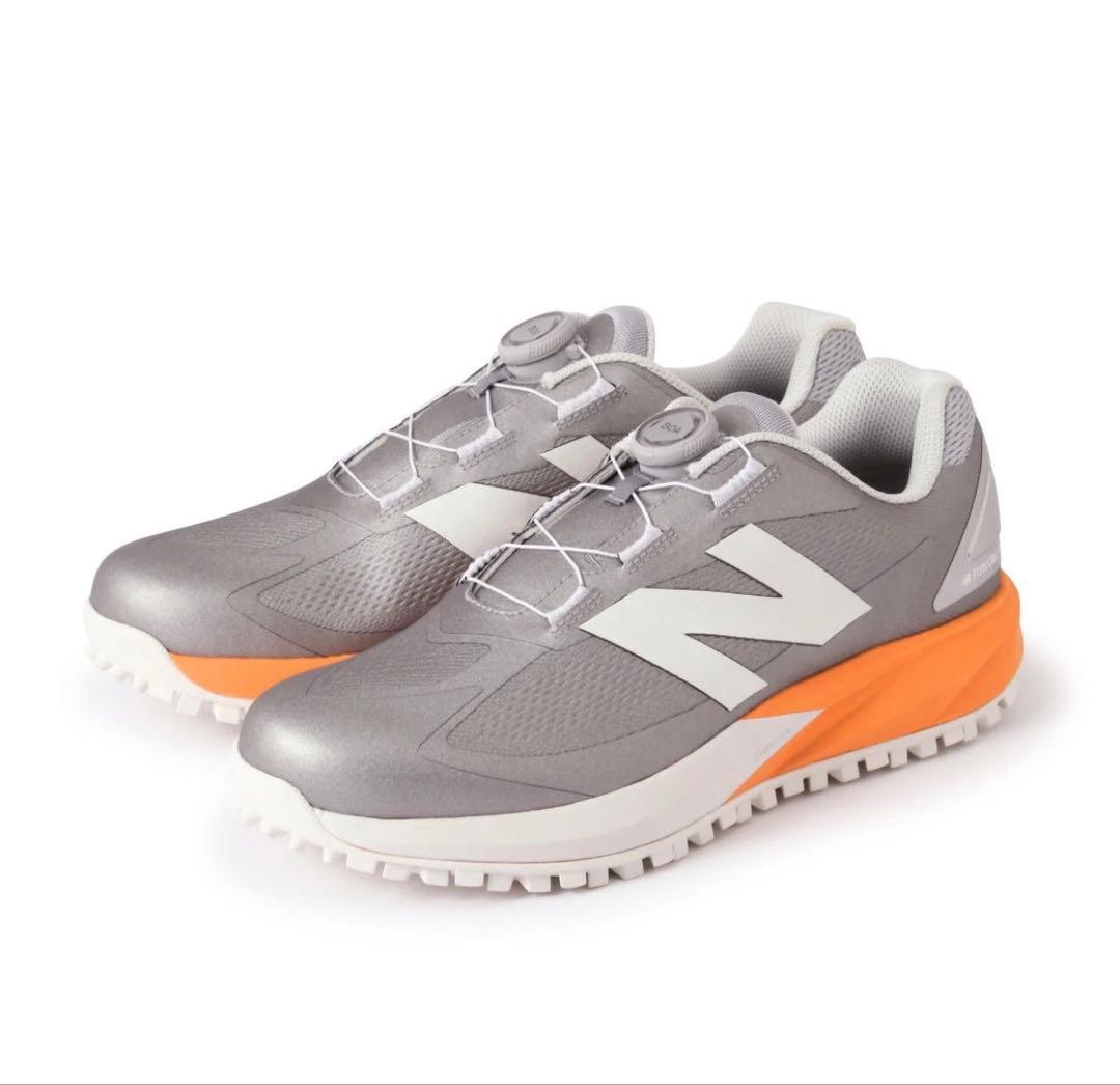 New Balance ゴルフシューズ シルバー/オレンジ