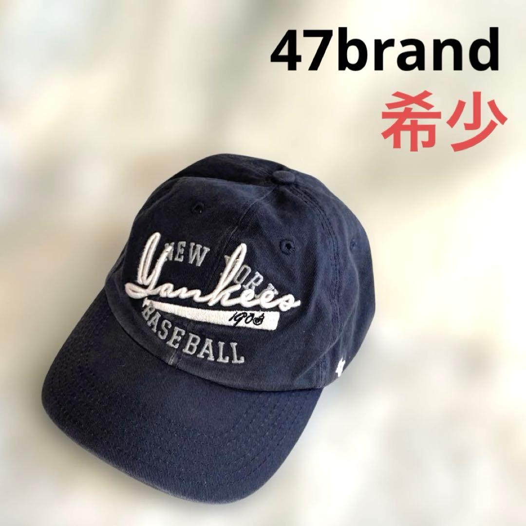 極希少❗️47 キャップ　ニューヨークヤンキース　スタジアム販売品　ライトネイビー