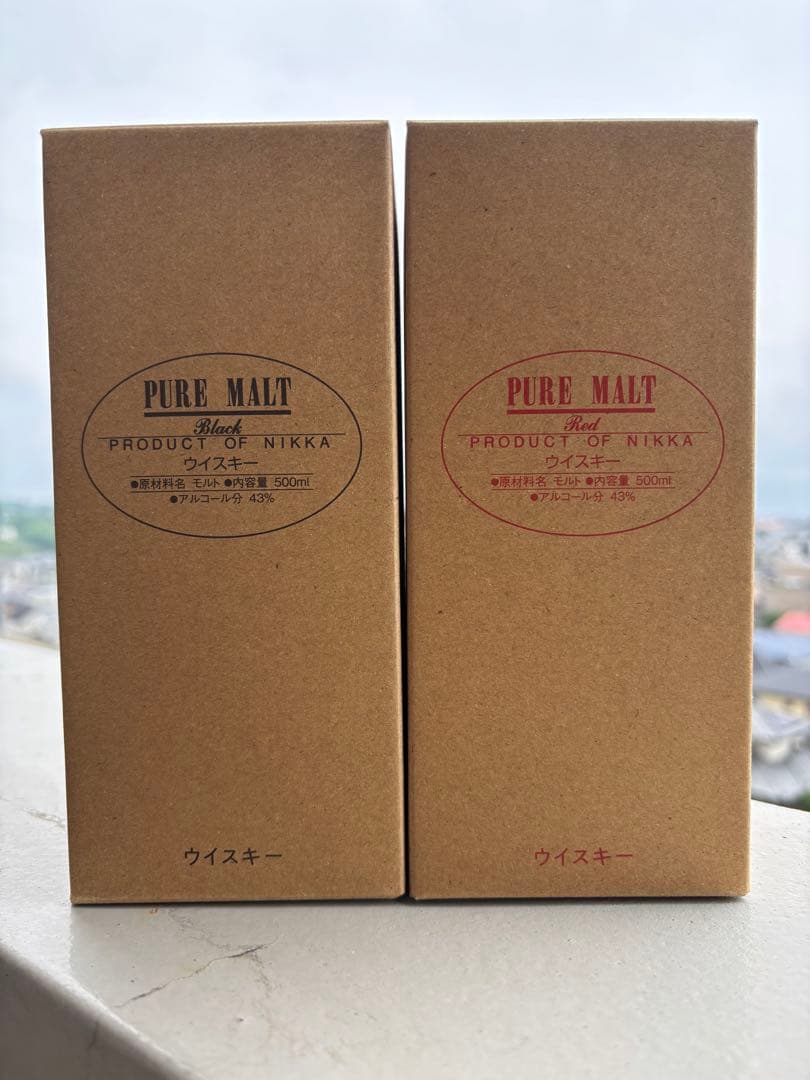 NIKKA ピュアモルトウイスキー 2本セット ブラック・レッド